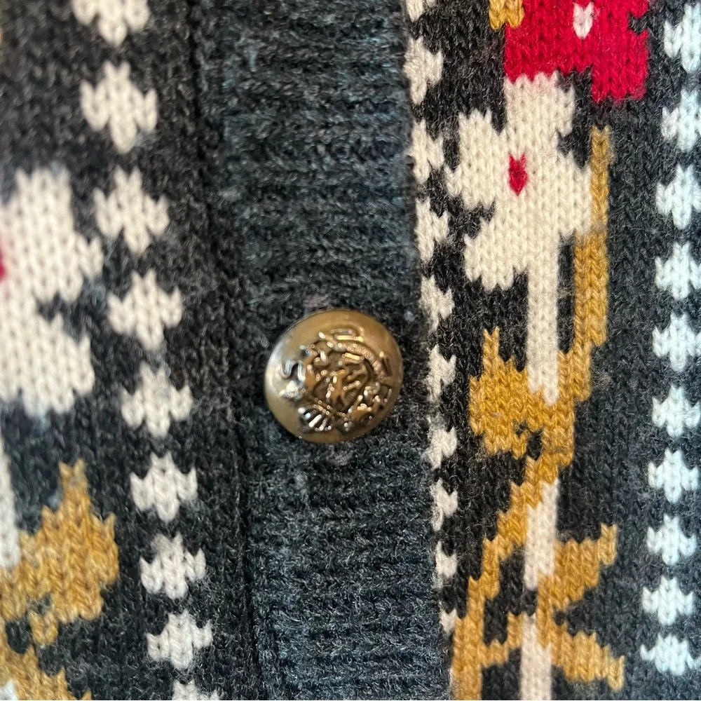 Vintage Panther Nordic Floral Cardigan Sweater Large - Picture 6 of 13